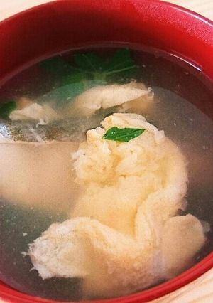 たらと大根の葉のふわふわ卵スープ-レシピのメイン写真