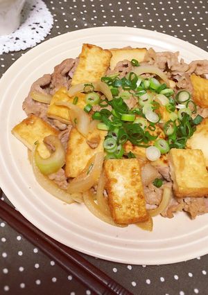 ボリューム満点♡厚揚げと豚肉の生姜焼き-レシピのメイン写真