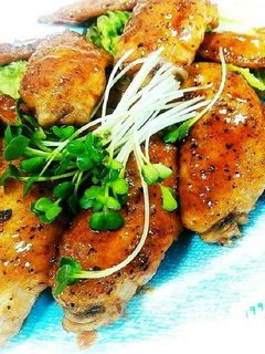 簡単☆手羽先と手羽中の甘辛焼き-レシピのメイン写真