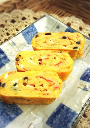 ☆カニカマとひじきの卵焼き☆お弁当の1品-レシピのメイン写真