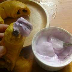 รูปของ ヨーグルトクリーム^^ブルーベリー味