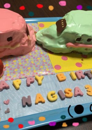 はやぶさ&スーパーこまち連結ケーキ♪-レシピのメイン写真