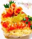 簡単♪市販のちらし寿司でケーキ