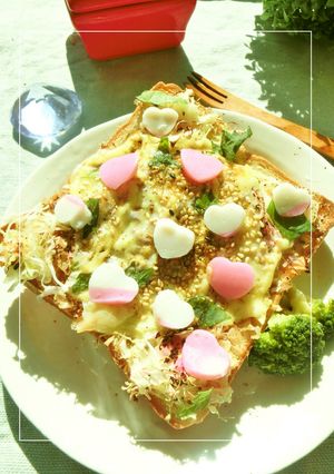 ♡がいっぱい♥千切りキャベツの和トースト-レシピのメイン写真