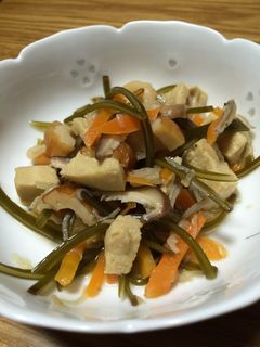 出汁をとった昆布とだしを使った乾物の煮物-レシピのメイン写真
