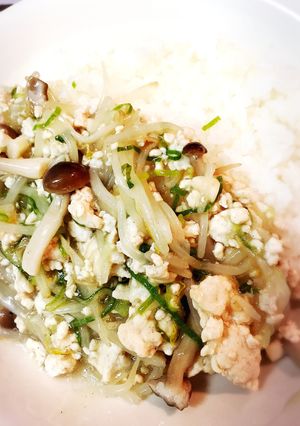 鶏ひき肉のもやしあんかけごはん-レシピのメイン写真
