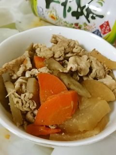 豚肉と根菜類の煮物-レシピのメイン写真