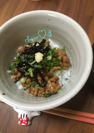 納豆×昆布＋ねぎ＋生姜のせ朝ごはん-レシピのメイン写真