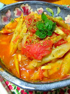 レンジで簡単♪ゴボウのトマト煮込み-レシピのメイン写真