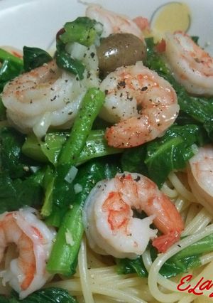 菜の花と海老のペペロンチーノ-レシピのメイン写真