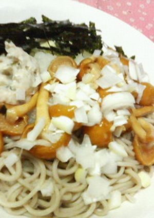 純和風☆冷やしなめこ山葵（ワサビ）蕎麦♪-レシピのメイン写真