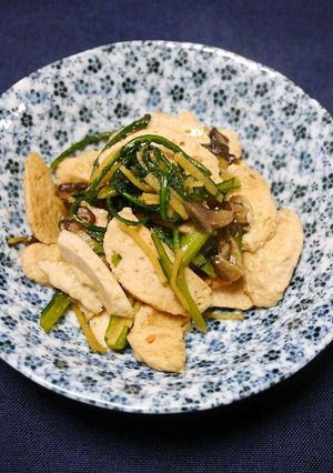 簡単！春菊とエビしんじょうの生姜炒め-レシピのメイン写真