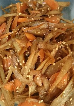 味噌味きんぴらゴボウ-レシピのメイン写真