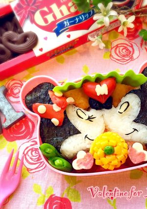ミッキー＆ミニーのバレンタイン➸キャラ弁-レシピのメイン写真