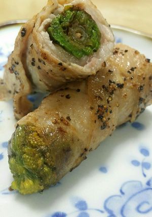 『ふきのとうの豚バラ巻き』-レシピのメイン写真