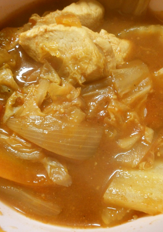 鶏むね肉と白菜 野菜のトマトカレー煮込み-レシピのメイン写真