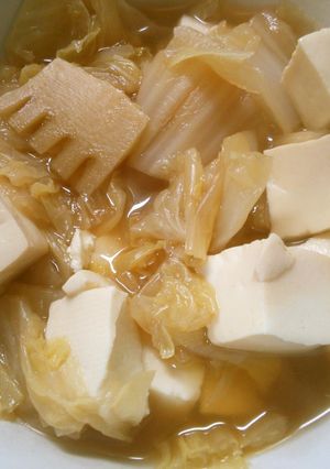 簡単!ヘルシー白菜とたけのこ豆腐の和風煮-レシピのメイン写真