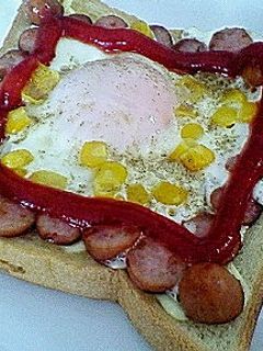 簡単☆目玉焼きパン♪-レシピのメイン写真