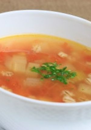 ダイエットに腸活！贅沢なもち麦スープ-レシピのメイン写真