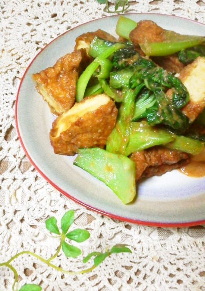 ✽チンゲンサイと厚揚げの胡麻みそ炒め✽-レシピのメイン写真