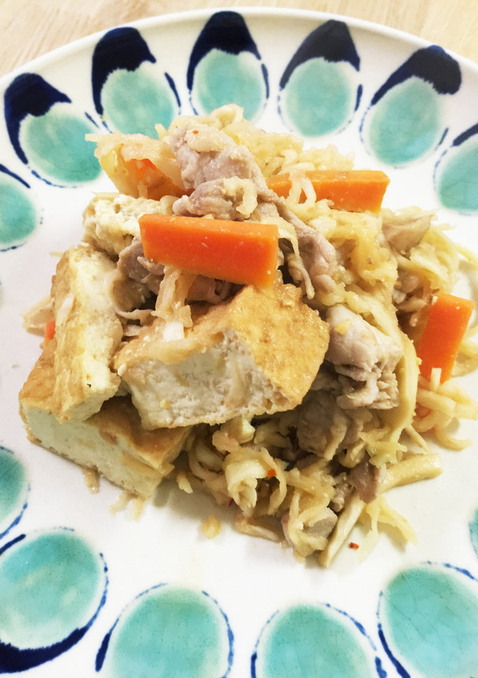切り干し大根と豚肉と厚揚げの味噌炒め-レシピのメイン写真
