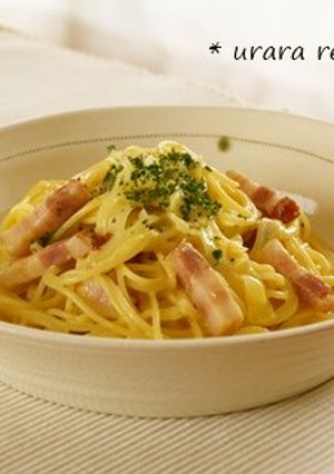 厚切りベーコンで簡単カルボナーラ-レシピのメイン写真