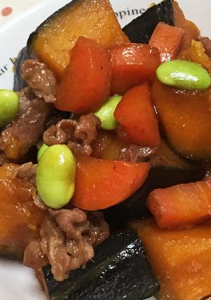 メインにしっかり味 豚肉とかぼちゃの煮物-レシピのメイン写真