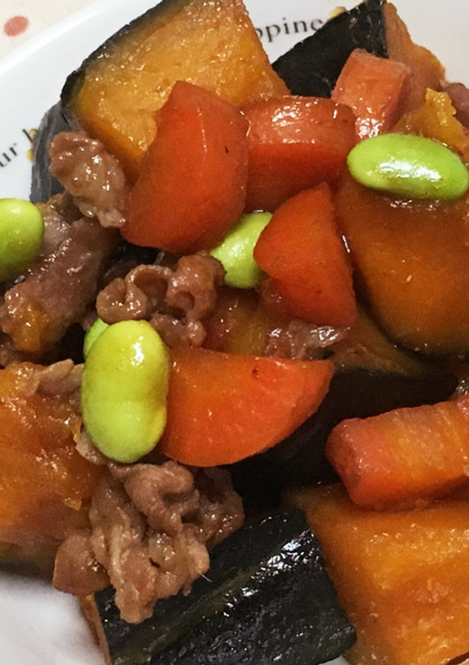 メインにしっかり味 豚肉とかぼちゃの煮物-レシピのメイン写真