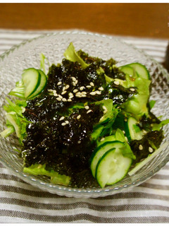 韓国海苔と水菜のサラダ-レシピのメイン写真