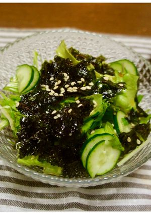 韓国海苔と水菜のサラダ-レシピのメイン写真