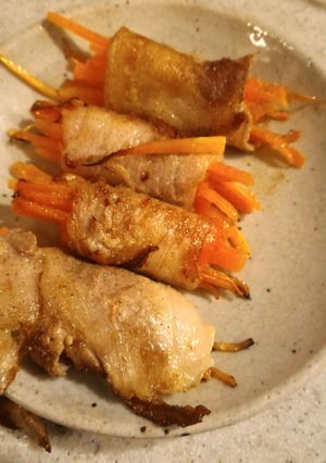 豚バラと人参の巻き焼き-レシピのメイン写真