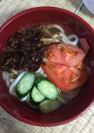 あったかい肉味噌うどん♡-レシピのメイン写真