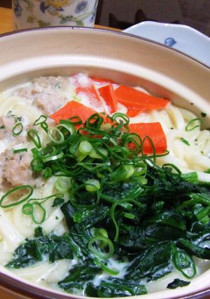 寒さに負けるな!ほっこり豆乳鍋焼きうどん-レシピのメイン写真