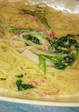 ほうれん草とかにかまのクリームパスタ-レシピのメイン写真