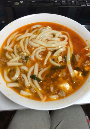 マーボーうどん-レシピのメイン写真