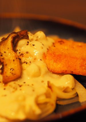 サーモンのムニエルとたまねぎのパスタ!!-レシピのメイン写真