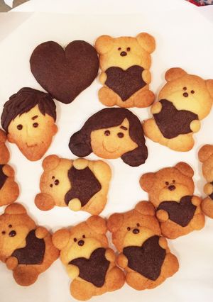 バレンタインに♡くまさん&似顔絵クッキー-レシピのメイン写真