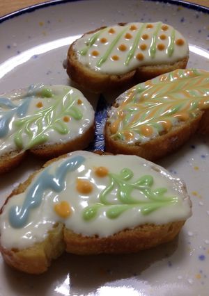 |・)ノ 白チョコラスク(お絵描き編)-レシピのメイン写真