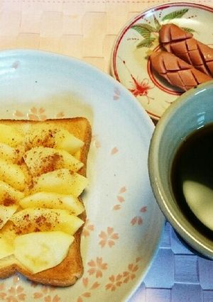 ココナッツオイルのりんごトースト-レシピのメイン写真