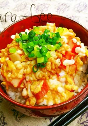 ３分でずぼら丼♡ハマる！カニ玉天丼-レシピのメイン写真