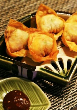 里芋ﾏｯｼｭの揚げワンタン-レシピのメイン写真