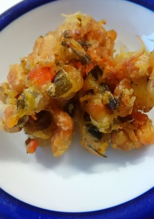 お豆さんの煮物（市販）で、かき揚げ-レシピのメイン写真