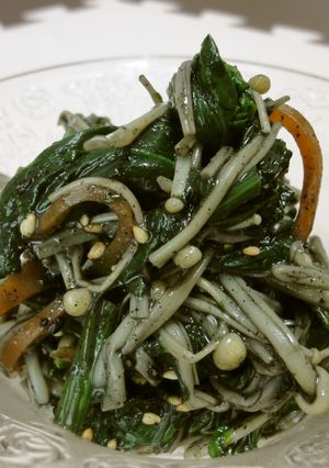 練り胡麻で美味☆法蓮草とえのきの和え物-レシピのメイン写真