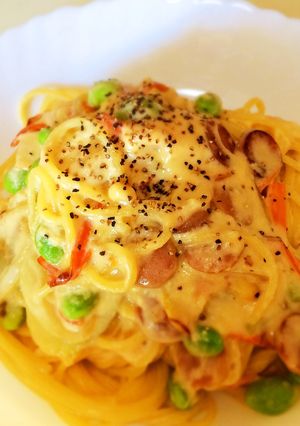 簡単！枝豆カルボナーラ♪-レシピのメイン写真