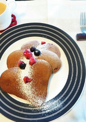 バレンタインにも☆ココアホットケーキ-レシピのメイン写真