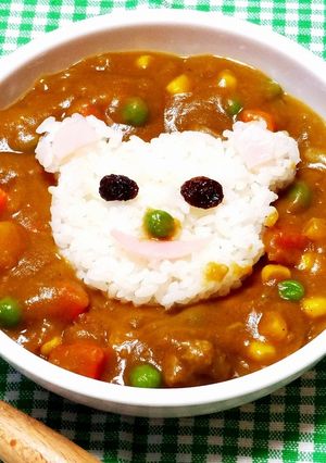【食パン用抜き型】クマさんカレーライス-レシピのメイン写真