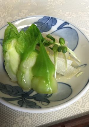 はるを呼ぶ、蕾菜とピーラー大根のお浸し-レシピのメイン写真