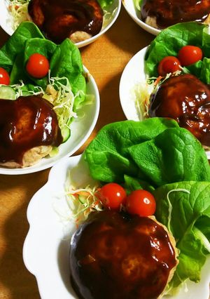 ハートのハンバーグ-レシピのメイン写真