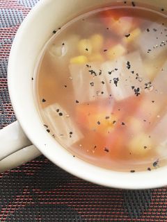 簡単!野菜たっぷりコンソメスープ-レシピのメイン写真