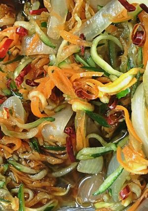 お父さんの南蛮漬け(の野菜)-レシピのメイン写真